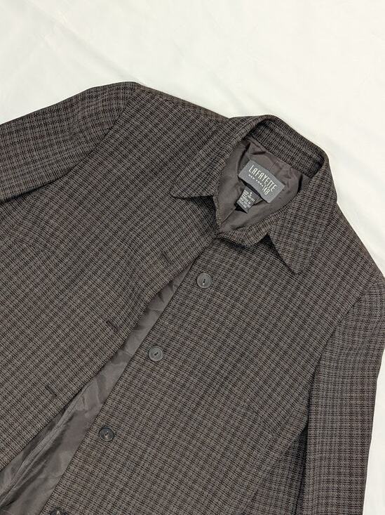Lafayette 148 New York Jackets & Blazers - Lafayette 148 Vintage 100% wool patterned brown Jacket business Womens Sz 8